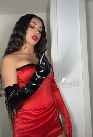 4. Sexy Melinda Ademi in Red Corset