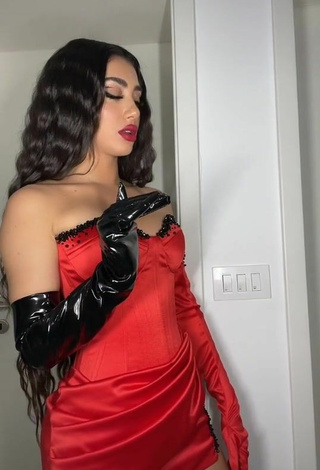 6. Sexy Melinda Ademi in Red Corset