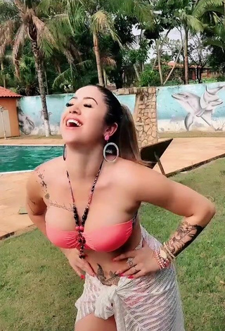 Hot Naiara Coelho in Pink Bikini at the Pool