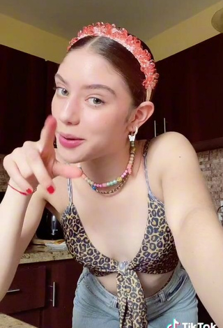 5. Sexy Paula Dobles Shows Cleavage in Leopard Crop Top