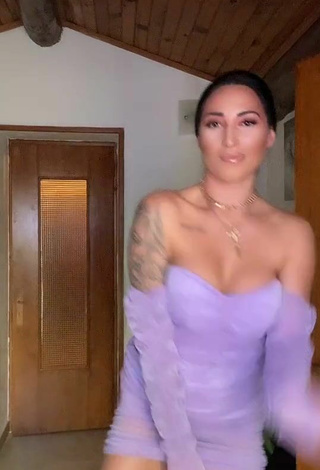6. Really Cute Pocahontasmaria Shows Cleavage in Purple Dress