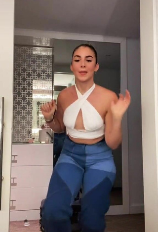Sweet Purplereign77 in Cute White Crop Top and Bouncing Boobs