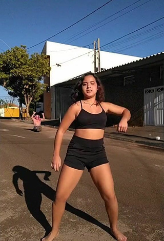 2. Raquel Toledoh in Seductive Black Crop Top in a Street and Bouncing Boobs