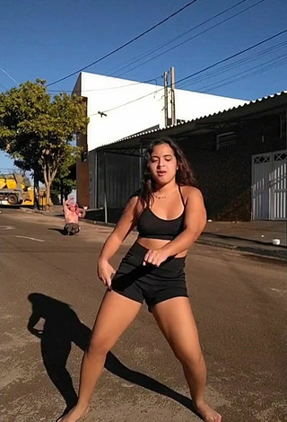 3. Raquel Toledoh in Seductive Black Crop Top in a Street and Bouncing Boobs