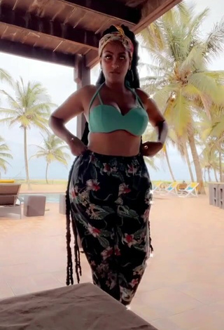 Sexy Juliet Ibrahim Shows Cleavage in Bikini Top