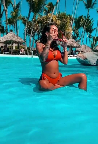 2. Beautiful Ruby in Sexy Orange Bikini at the Swimming Pool