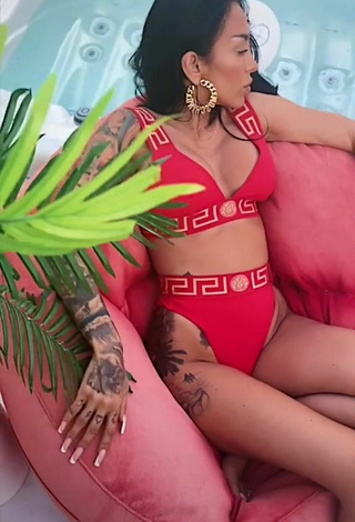 4. Sexy Ruby Shows Cleavage in Red Bikini