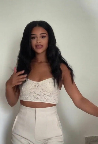 5. Sexy Sidney in White Crop Top