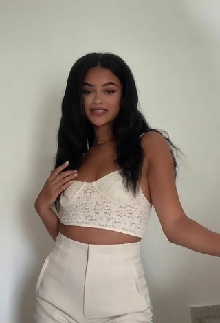 6. Sexy Sidney in White Crop Top