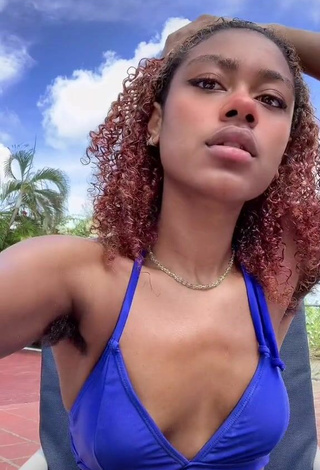 3. Sexy Solana in Blue Bikini Top