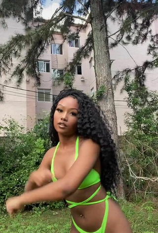 Seductive Laiane Rodrigues in Lime Green Bikini