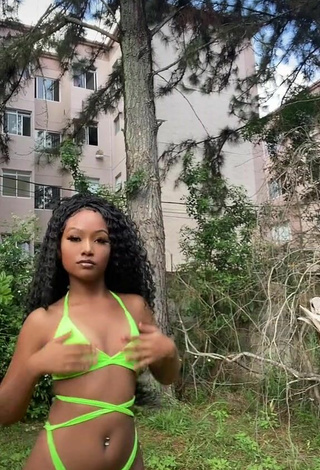 4. Seductive Laiane Rodrigues in Lime Green Bikini