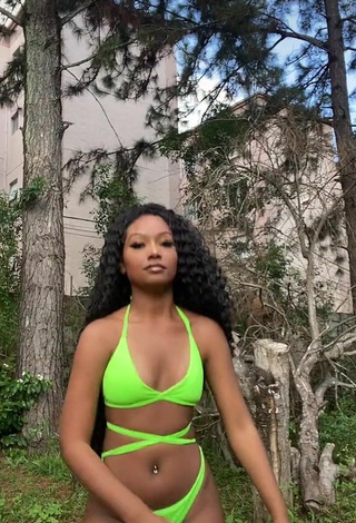 6. Seductive Laiane Rodrigues in Lime Green Bikini