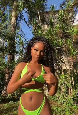 Sweet Laiane Rodrigues in Cute Lime Green Bikini