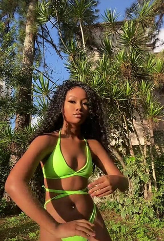 2. Sweet Laiane Rodrigues in Cute Lime Green Bikini
