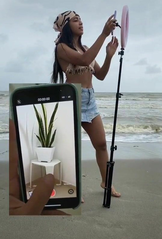 4. Sexy Melissa Parra in White Bikini Top at the Beach