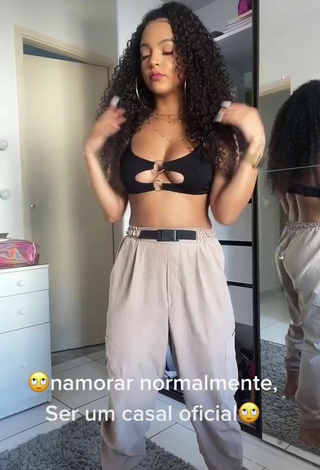 Sexy Ziane Martins Shows Cleavage in Black Bikini Top and Bouncing Boobs