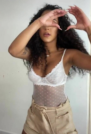 5. Sexy Ziane Martins Shows Cleavage in See Through Bodysuit and Bouncing Breasts