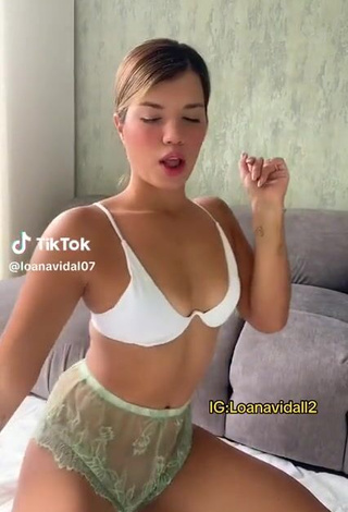 4. Sexy Loana Vidal Shows Cleavage in White Bikini Top