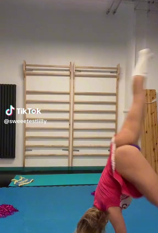 Hot sweeetestlilly in Thong while doing Sports Exercises
