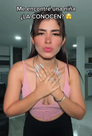 Alexa Torrex Looks Fine in Peach Crop Top