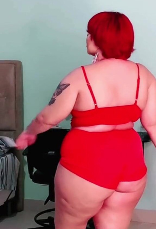 Sexy Alexia Tamira Shows Cleavage in Red Lingerie