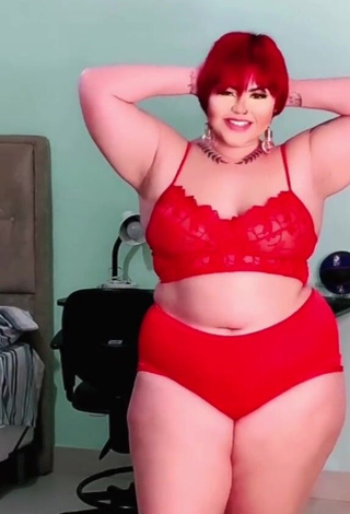 3. Sexy Alexia Tamira Shows Cleavage in Red Lingerie