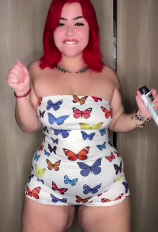 Beautiful Alexia Tamira Shows Cleavage in Sexy Overall