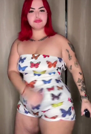 4. Beautiful Alexia Tamira Shows Cleavage in Sexy Overall