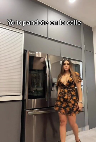 3. Pretty Ama Blitz Shows Cleavage in Dress