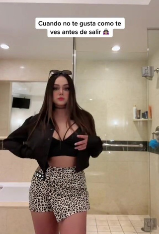 Beautiful Ama Blitz Shows Cleavage in Sexy Black Crop Top