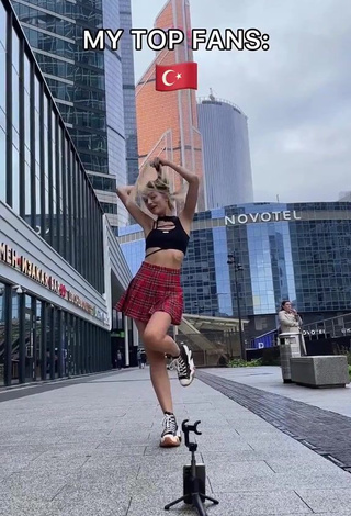 Magnificent Diana Belitskay in Black Crop Top in a Street
