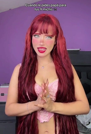 4. Sexy Bella Dueñas Shows Cleavage in Pink Corset
