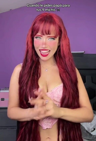 6. Sexy Bella Dueñas Shows Cleavage in Pink Corset
