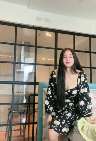 Hottie Christian Mae Shows Cleavage in Floral Dress