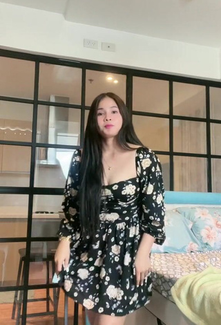 2. Hottie Christian Mae Shows Cleavage in Floral Dress
