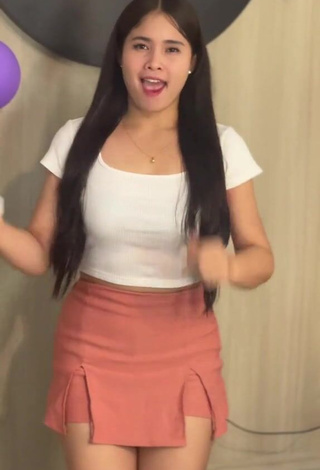 2. Hot Christian Mae in White Crop Top