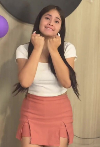 5. Hot Christian Mae in White Crop Top