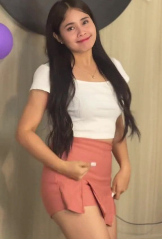 6. Hot Christian Mae in White Crop Top