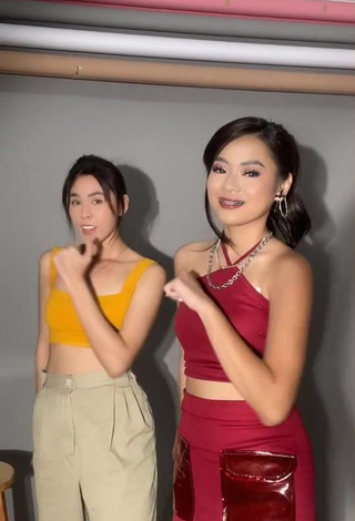 6. Eya Borja in Hot Red Crop Top