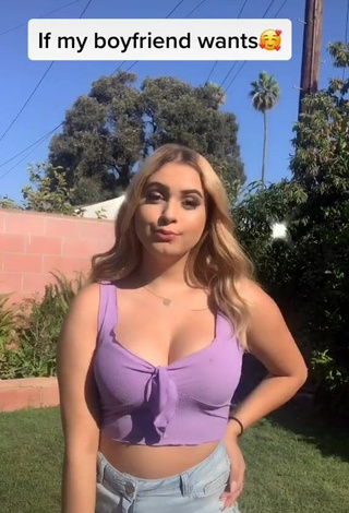 Sexy Kassie Torres in Purple Crop Top