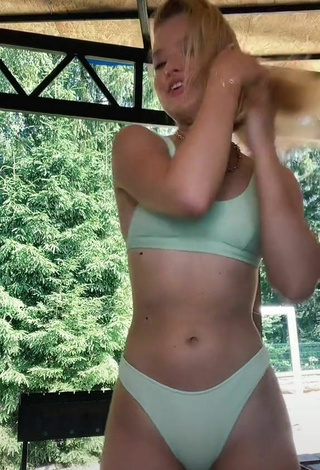 2. Hot Kristi Krime in Light Green Bikini