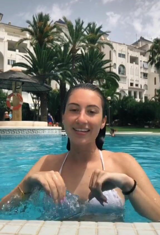 3. Sweetie Laura Rodero in White Bikini Top at the Swimming Pool