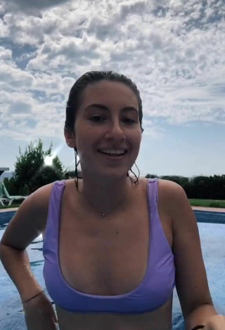 3. Attractive Laura Rodero in Purple Bikini at the Pool