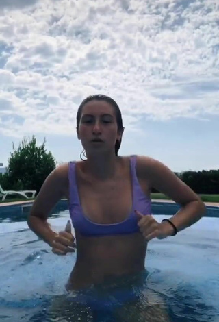 4. Alluring Laura Rodero in Erotic Purple Bikini at the Swimming Pool