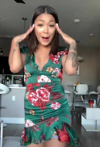 5. Sexy Leilani Green in Floral Dress