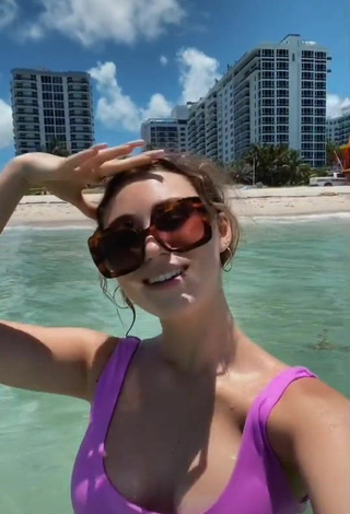 5. Sexy Lena Kociszewska in Purple Bikini Top at the Beach