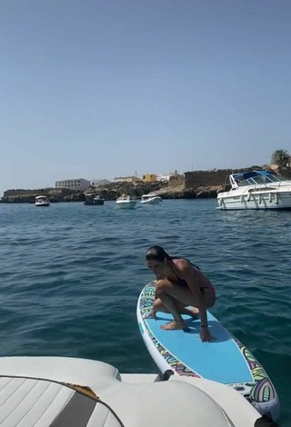 Beautiful Lola Moreno Marco in Sexy Black Bikini Top on a Boat