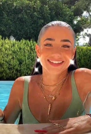 2. Cute Lola Moreno Marco in Olive Bikini Top at the Swimming Pool