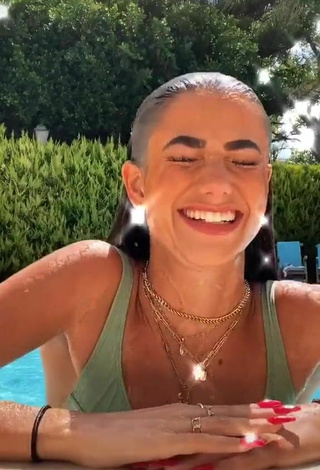 3. Cute Lola Moreno Marco in Olive Bikini Top at the Swimming Pool